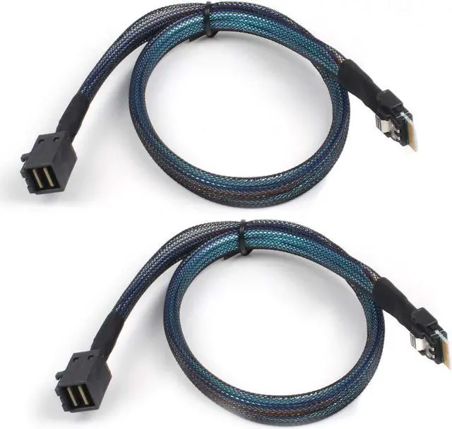 Main image of Heretom 2PCS SFF-8654 to SFF-8643 Cable, Slim SAS SFF-8654 4i 38pin Host to Mini SAS HD SFF-8643 36pin Target Cable 1.5 FT