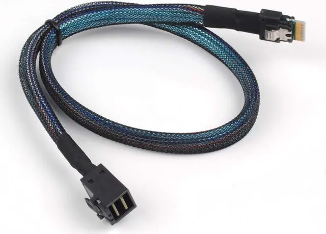 Alt view image 3 of 5 - Heretom 2PCS SFF-8654 to SFF-8643 Cable, Slim SAS SFF-8654 4i 38pin Host to Mini SAS HD SFF-8643 36pin Target Cable 1.5 FT