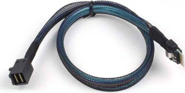 Alt view image 5 of 5 - Heretom 2PCS SFF-8654 to SFF-8643 Cable, Slim SAS SFF-8654 4i 38pin Host to Mini SAS HD SFF-8643 36pin Target Cable 1.5 FT
