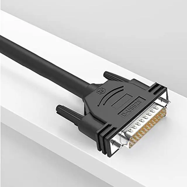 Alt view image 3 of 5 - JUXINICE DB25 Male to Male Cable 16FT, 26awg Tinned Copper Wires,Double-Shielded with Foil &Metal Braid, D-SUB 25 PIN RS232 Serial Cable in Black, OD:8.0mm