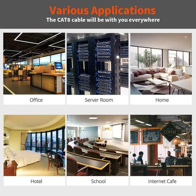 Alt view image 5 of 5 - CAT 8 Ethernet Cable Shielded SFTP Internet Network Patch Cord, Heavy Duty High Speed LAN Cables w Gold Plated RJ45 Connector Professional for Router, Modem, Gaming, Xbox (15 Feet, 5 Pack Orange)