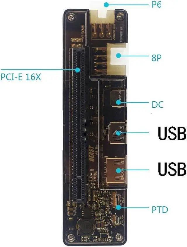 Alt view image 5 of 5 - JMT EXP GDC Notebook External PCI-E Discrete Graphics Beast Series External Laptop Docking Station Mini PCI-E/M.2 A Key No Power (Expresscard)