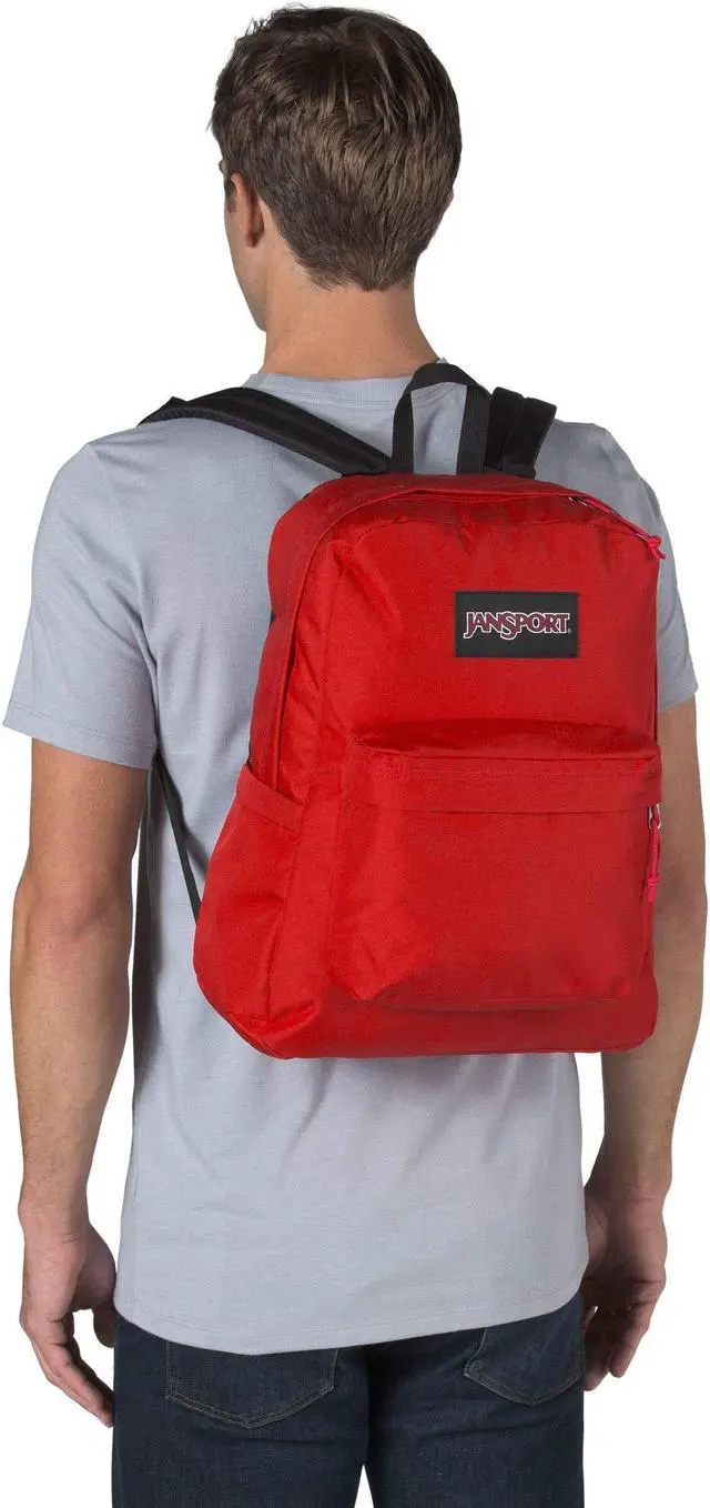 Alt view image 3 of 4 - JanSport SuperBreak Plus Backpack with Padded 15-inch Laptop Sleeve and Integrated Bottle Pocket - Spacious and Durable Daypack for Work and Travel - Red Tape