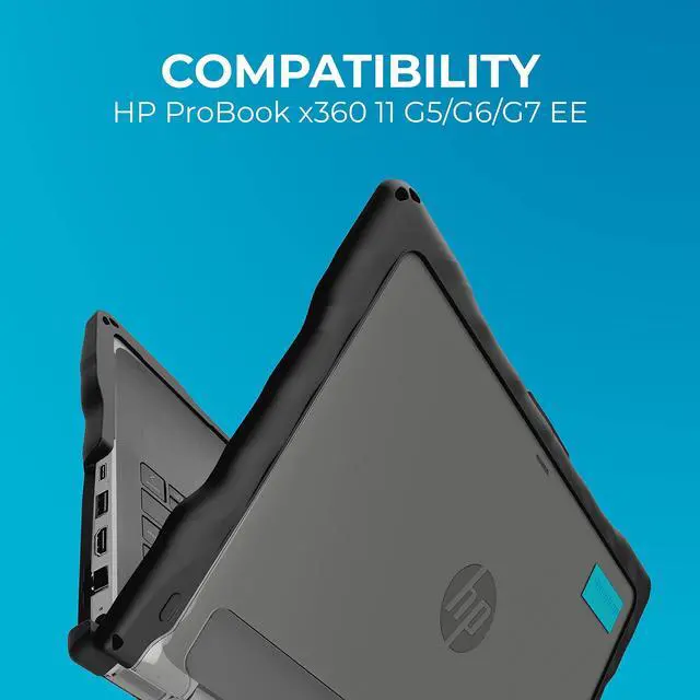 Alt view image 2 of 5 - Gumdrop DropTech Laptop Case Fits HP ProBook x360 11 G5/G6/G7 EE. Designed for K-12 Students, Teachers, and Classrooms - Drop Tested, Rugged, Shockproof Bumpers for Reliable Device Protection - Black