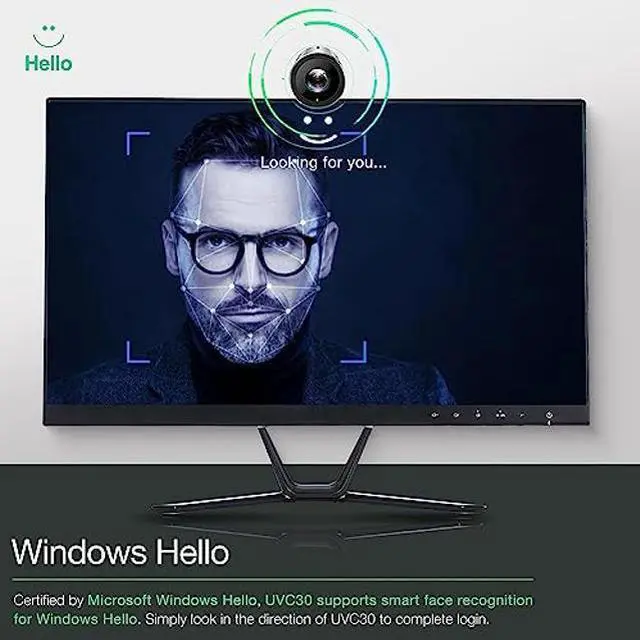 Alt view image 2 of 5 - Yealink HD Camera UVC30 Windows Hello Webcam Microsoft Teams Certified 120deg Wide Angle Zoom Camera with Auto Framing Desktop Webcam with Microphone Ultra HD 4K USB Camera for PC Gaming