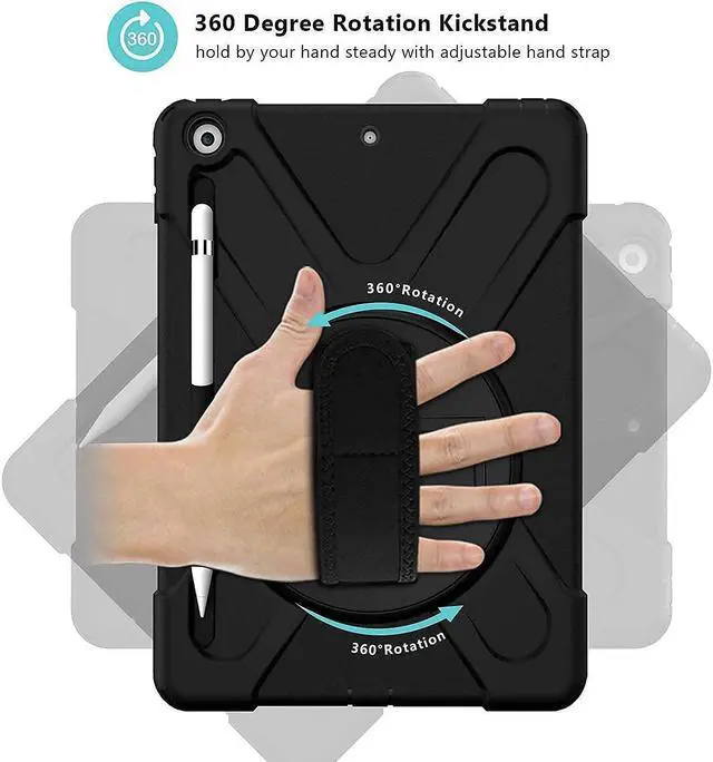 Alt view image 2 of 5 - ProCase iPad 10.2 Case 2019 7th Gen iPad Case Rugged Heavy Duty Shockproof Rotatable Case Bundle with iPad 10.2 7th Gen 2019 Privacy Screen Protector