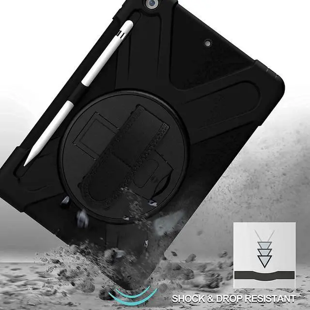 Alt view image 4 of 5 - ProCase iPad 10.2 Case 2019 7th Gen iPad Case Rugged Heavy Duty Shockproof Rotatable Case Bundle with iPad 10.2 7th Gen 2019 Privacy Screen Protector