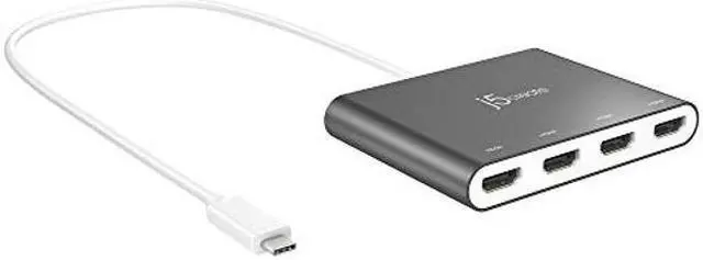 Main image of j5create USB-C to 4 Port HDMI Adapter Hub- Multi Monitor Splitter - Support 4 1080p 60Hz Displays - Compatible with Type-C MacBook and Windows Laptop (JCA366)