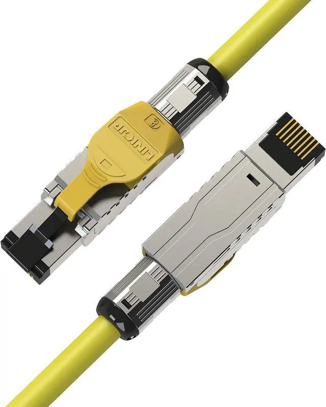 Alt view image 2 of 5 - LINKUP - [GHMT & DSX8000 Certified] Cat8 Ethernet Patch Cable S/FTP 22AWG Double Shielded Solid Cable | 2000MHz 2GHz 40Gbps | 5th-Gen Ethernet LAN Network 40G Structure Wires |Yellow| 10 M (33ft)