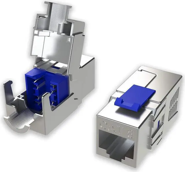 Main image of LINKUP - [GHMT & DSX8000 Certified] Cat8 Ethernet Cable Connector (2-Pack) RJ45 Metal Tool Free Easy Termination Keystone Jack |for 2000MHz 2GHz 40G Double Shielded Solid LAN Cable 22AWG-24AWG