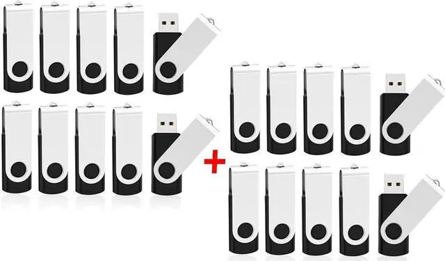 Main image of 10×2GB Black + 10×8GB Black USB Flash Drives Thumb Drives