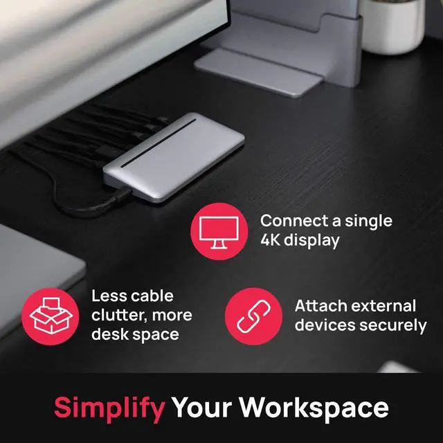 Alt view image 2 of 5 - Brydge Stone II USB-C Universal Docking Station Compatible with MacOS & Windows, Single 4K Display, HDMI Out, USB-C Speeds, 7 Ports
