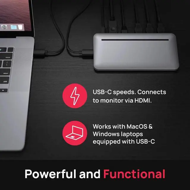 Alt view image 4 of 5 - Brydge Stone II USB-C Universal Docking Station Compatible with MacOS & Windows, Single 4K Display, HDMI Out, USB-C Speeds, 7 Ports