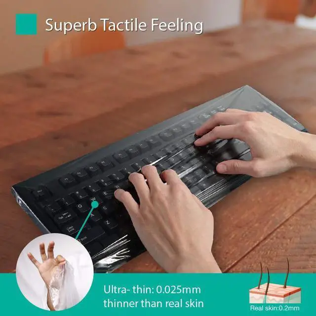 Alt view image 3 of 5 - Green Onions Supply[3 Pack] Universal Keyboard Cap. Fully Covered Flat Style 0.025mm Superb Tactile Feeling Waterproof Anti-Dust Desktop Keyboard Cover with Numeric Hospital/Dentist Use (20 Packs)