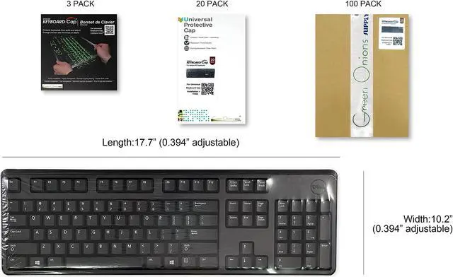 Alt view image 4 of 5 - Green Onions Supply[3 Pack] Universal Keyboard Cap. Fully Covered Flat Style 0.025mm Superb Tactile Feeling Waterproof Anti-Dust Desktop Keyboard Cover with Numeric Hospital/Dentist Use (20 Packs)