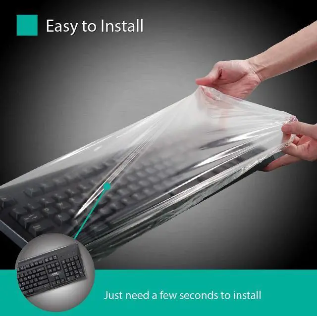 Alt view image 5 of 5 - Green Onions Supply[3 Pack] Universal Keyboard Cap. Fully Covered Flat Style 0.025mm Superb Tactile Feeling Waterproof Anti-Dust Desktop Keyboard Cover with Numeric Hospital/Dentist Use (20 Packs)