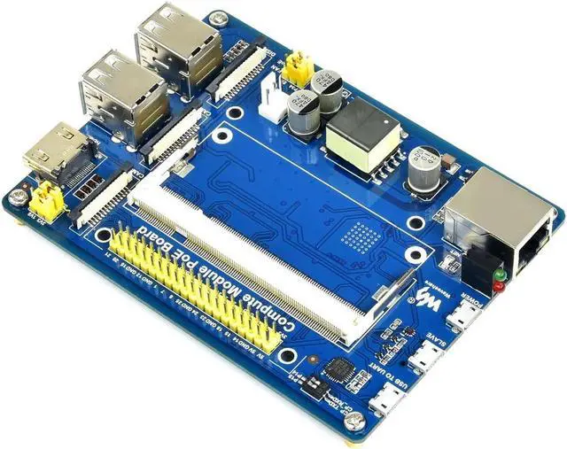 Alt view image 4 of 5 - Waveshare Compute Module IO Board with PoE Feature Composite Breakout Board for Developing with Raspberry Pi CM3 / CM3L / CM3+ / CM3+L