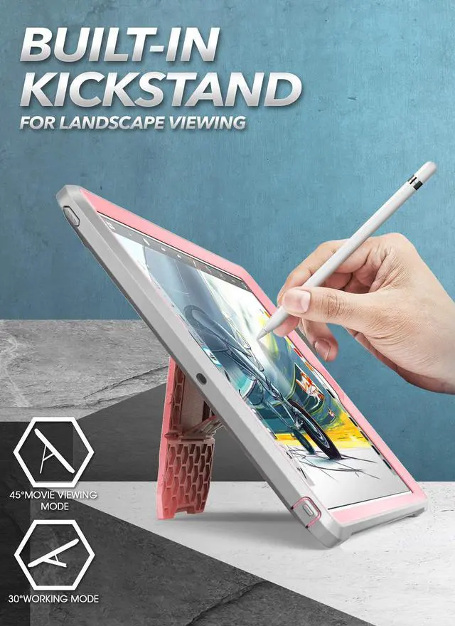 Alt view image 2 of 5 - SUPCASE Unicorn Beetle Pro Series Case for iPad 10.2 (2021/2020/2019), with Built-in Screen Protector Protective Case for iPad 9th Generation/8th Generation/7th Generation (RoseGold)