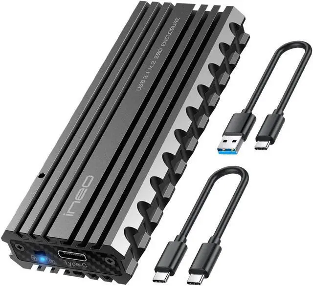 Main image of ineo M.2 NVMe (PCIe) SSD USB 3.2 Gen 2 Type-C Rugged Militarized (Picatinny Rail) Style Enclosure Built-in Write Protection Switch[C2597-NVME]