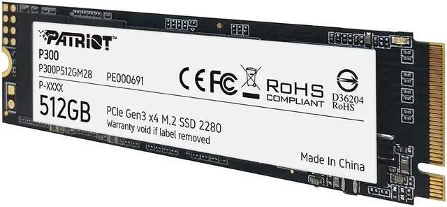 Alt view image 5 of 5 - Patriot P300 M.2 PCIe Gen 3 x4 512GB Low-Power Consumption SSD