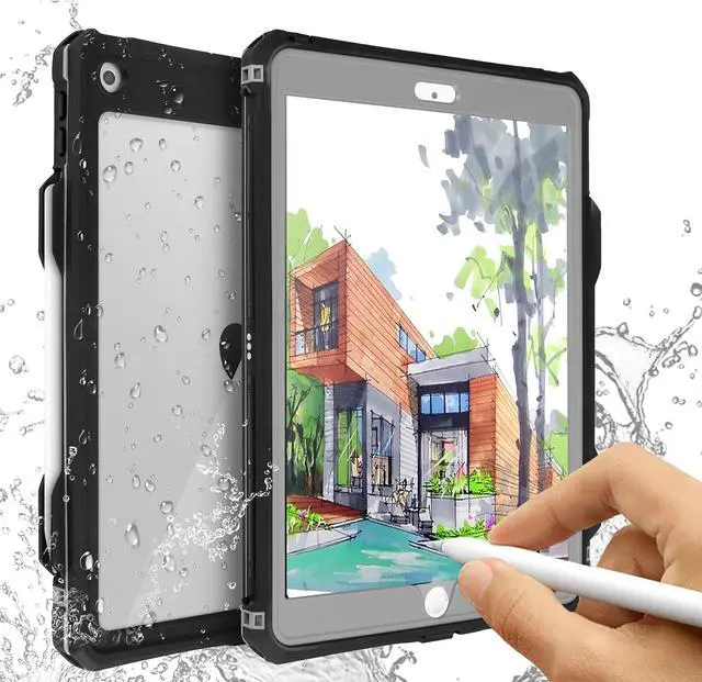 Main image of ipad 10.2 Waterproof Case 2021/2020/2019,ACase iPad 7th/iPad 8th/iPad 9th Generation IP68 Waterproof ipad 10.2 Cover with Strap Stand Pencil Holde Built-in Screen Protector Rugged Shockproof Case