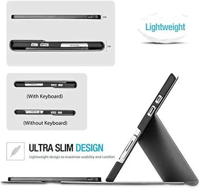 Alt view image 5 of 5 - ProCase Keyboard Case for Surface Pro 7 (2019) /Pro 6 (2018) /Pro 5 (2017) /Pro 4 (2015) 12.3 Inch Tablet, Slim Lightweight Smart Cover with Magnetically Detachable Wireless Keyboard -Black