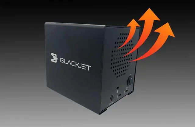 Alt view image 3 of 5 - BLACKJET TX-4DS Thunderbolt 3 Cinema 4-Bay Dock System, Professional Video Post Production, DIT, Workflow, 40Gbps, Editing, Storage, NVMe, SSD, Archive, Thunderbolt 4 and USB 4.0 Supported