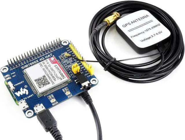 Main image of 4G/3G/2G/GSM/GPRS/GNSS HAT for Raspberry Pi 4B/3B+/3B/2B/Zero/Zero W/WH and Jetson Nano/Ard/STM32,Based on SIM7600G-H,Support LTE CAT4 up to 150Mbps Wireless Communication etc (Globally Applicable)