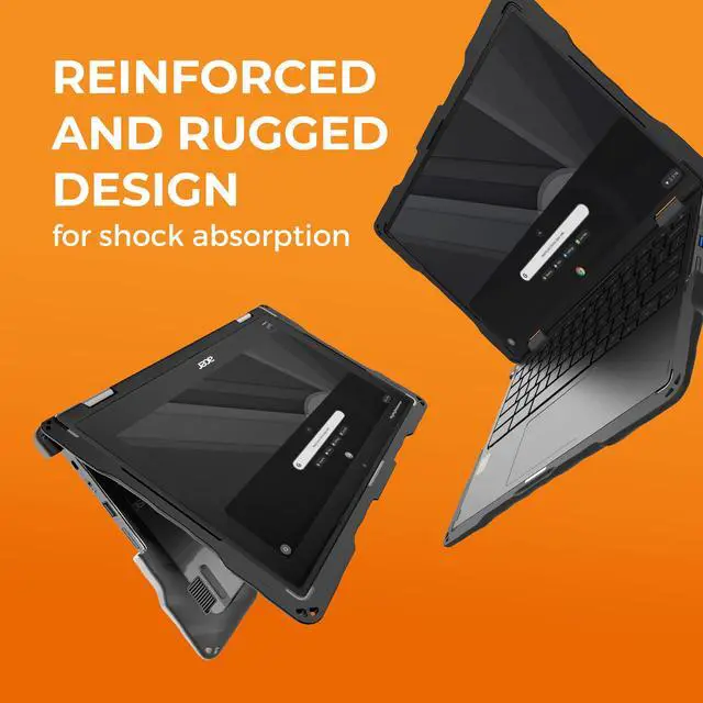 Alt view image 4 of 5 - Gumdrop DropTech Case Fits Acer Chromebook Spin 511/R752TN (2-in-1). Designed for K-12 Students, Teachers and Classrooms-Drop Tested, Rugged, Shockproof Bumpers for Reliable Device Protection  Black