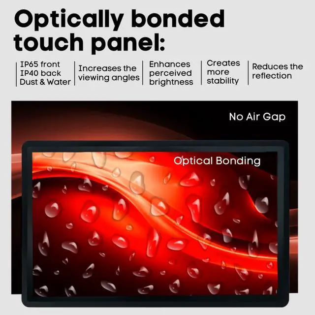 Alt view image 3 of 5 - 13.3" Capacitive Embedded All-in-one Computers - Great for POS System, Home Automation, Manufacturing, Food Prep and Digital Signage. Fanless Mini PC with HDMI, Display Port, USB, Ethernet.