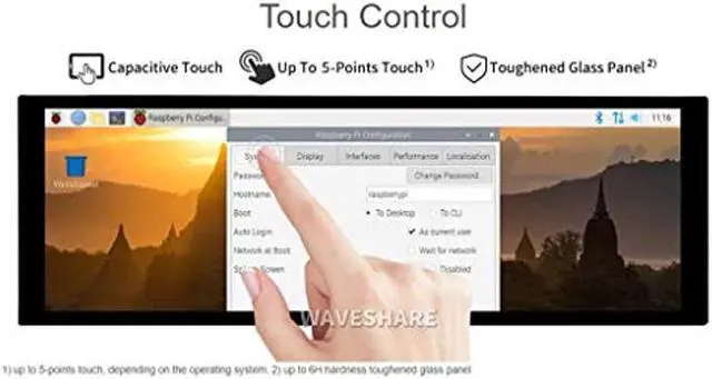 Alt view image 4 of 5 - Waveshare 7.9inch Capacitive Touch Screen LCD Compatible with Raspberry Pi 5/4B/3B+/3A+/2B/B+/A+/Zero/Zero W/WH/Zero 2W CM3+/4 400x1280 Resolution HDMI IPS Supports Jetson Nano/Windows