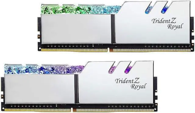 Alt view image 5 of 5 - G.SKILL Trident Z Royal Series (XMP) DDR4 RAM 64GB (2x32GB) 3600MT/s CL18-22-22-42 1.35V Intel AMD Desktop Computer Memory UDIMM - Silver (F4-3600C18D-64GTRS)