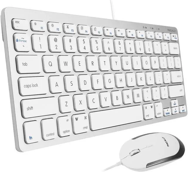 Alt view image 6 of 7 - Macally USB Wired Keyboard and Mouse Combo for Mac and PC - Save Space with a Compact Small Mac Keyboard and Mouse for MacBook Pro/Air, iMac, Mac Mini/Pro - Compatible Apple Keyboard and Mouse