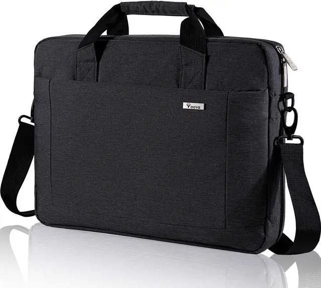Main image of Voova Laptop Bag Case 17 17.3 Inch Computer Sleeve Messenger Bag with Shoulder Strap Expandable Waterproof Large Capacity Business Briefcase for Work Travel Fit 17-18 Laptop, Men Women, Black