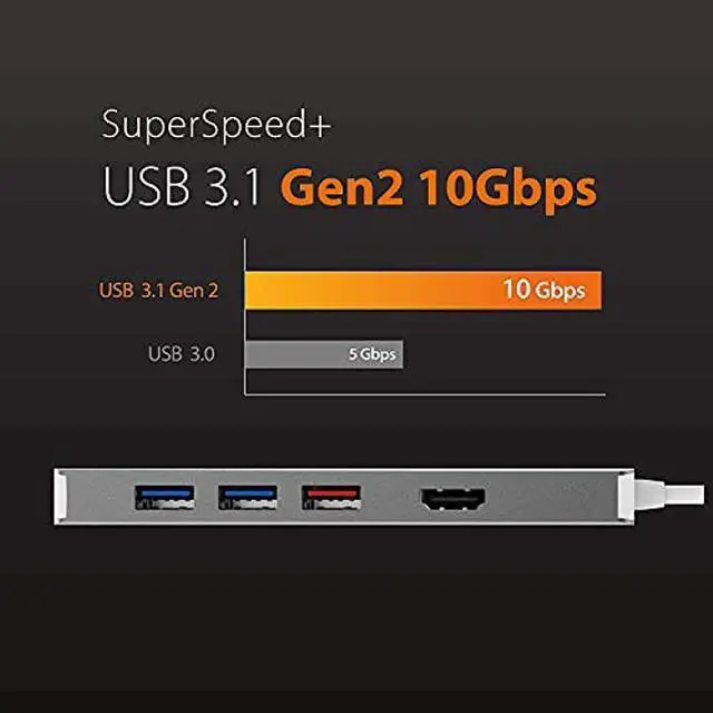 Alt view image 2 of 5 - j5create 9 in 1 USB-C Hub- SuperSpeed+ Gen 2 Type C Adapter w/Ethernet, microSD/SD 4.0, 4K HDMI, USB-C 3.1 Gen2 Port, PD 100W for MacBook Pro/Air, XPS, Chromebook, and Other USB C Windows Laptops