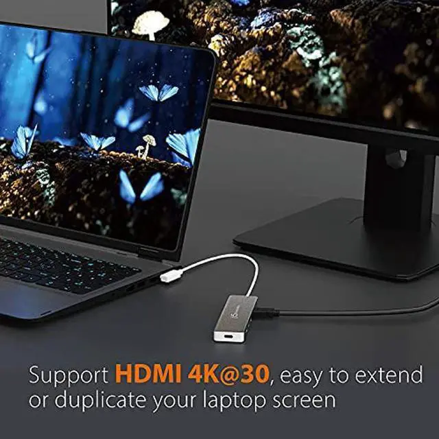 Alt view image 3 of 5 - j5create 9 in 1 USB-C Hub- SuperSpeed+ Gen 2 Type C Adapter w/Ethernet, microSD/SD 4.0, 4K HDMI, USB-C 3.1 Gen2 Port, PD 100W for MacBook Pro/Air, XPS, Chromebook, and Other USB C Windows Laptops