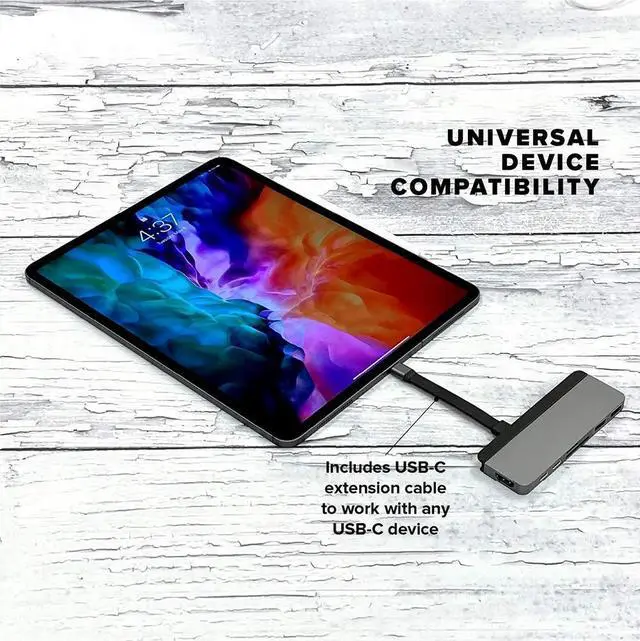 Alt view image 5 of 5 - HyperDrive Duo 7-in-2 MacBook USB C Hub  for Mac w/Dual Ports, 4K60Hz HDMI, 40Gbps USB-C 100W Power Delivery, USB-A, SD/MicroSD, Magnetic Mount  (Space Gray)