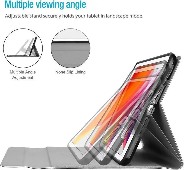 Alt view image 4 of 5 - ProCase Keyboard Case for iPad mini 5 2019/ Mini 4, Mini 1 2 3, Slim Lightweight Smart Cover with Magnetically Detachable Wireless Keyboard for iPad mini 5/4/3/2/1 Black
