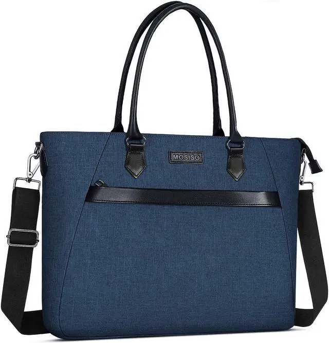 Main image of MOSISO Laptop Tote Bag (17-17.3 inch) with Front Trapezoid Pocket, Deep Teal