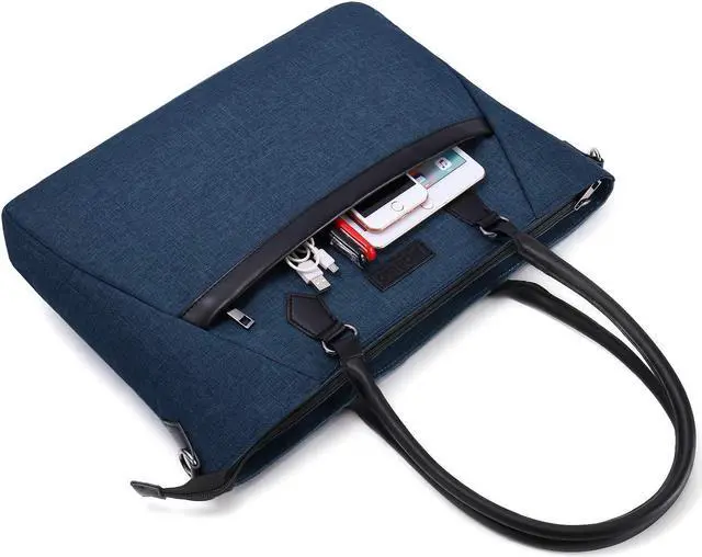 Alt view image 4 of 5 - MOSISO Laptop Tote Bag (17-17.3 inch) with Front Trapezoid Pocket, Deep Teal