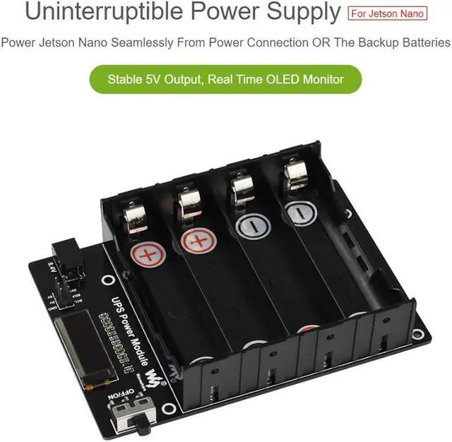 Alt view image 2 of 5 - Waveshare UPS Power Module for Jetson Nano with 5V Uninterruptible Power Supply Multi Battery Protection Circuits
