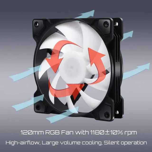 Alt view image 3 of 5 - upHere 120mm Case Fan,Support 5V ARGB Addressable Motherboard SYNC,Colorful Cooler Speed Adjustable with Fan Control Hub for PC Cases, CPU Coolers,Radiators System,6-Pack,SR12-06-6