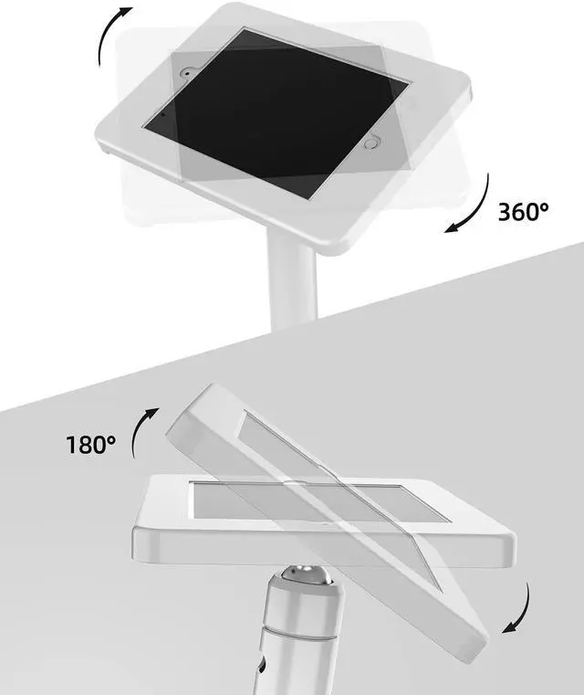 Alt view image 4 of 5 - Beelta Tablet 10.2 Floor Stand Kiosk for 10.2 iPad 7 8 9 Anti Theft Key Lock Swivel BSF301T