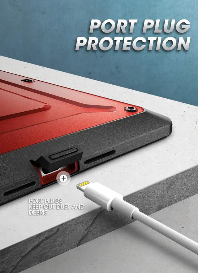 Alt view image 4 of 5 - SUPCASE for iPad 9th Generation Case with Screen Protector (Unicorn Beetle Pro), [Built-in Stand] Heavy Duty Rugged Protective Case for iPad 10.2 9th / 8th / 7th Generation (2021/2020/2019), Red