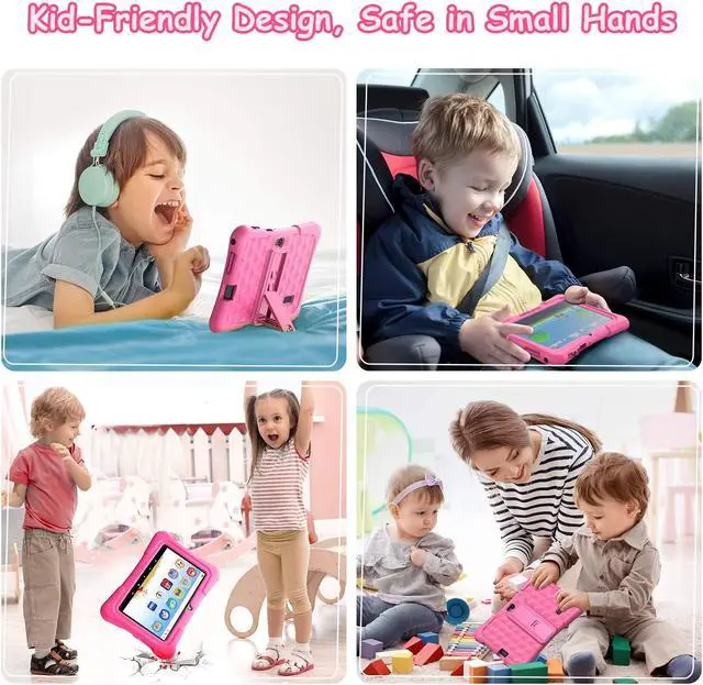 Alt view image 5 of 5 - Dragon Touch Kids Tablets with 32GB Storage, 2GB RAM, 7 inch IPS HD Display, Android 12, Quad Core Processor, Kidoz Pre Installed with Kid-Proof Case, Wi-Fi only - Pink