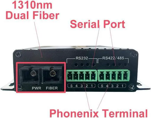 Alt view image 2 of 5 - OLYCOM One Pair Serial to Fiber Converter RS232 RS485 RS422 Optic Modem 1310nm SC Connector Dual Fiber for PC Hub Switch