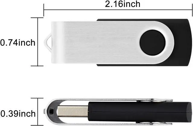 Alt view image 3 of 5 - KOOTION 50pcs 32GB USB Flash Drive 32 gb Bulk Flash Drives 50 Pack Thumb Drive Swivel Memory Stick Jump Drive Keychain Design Black