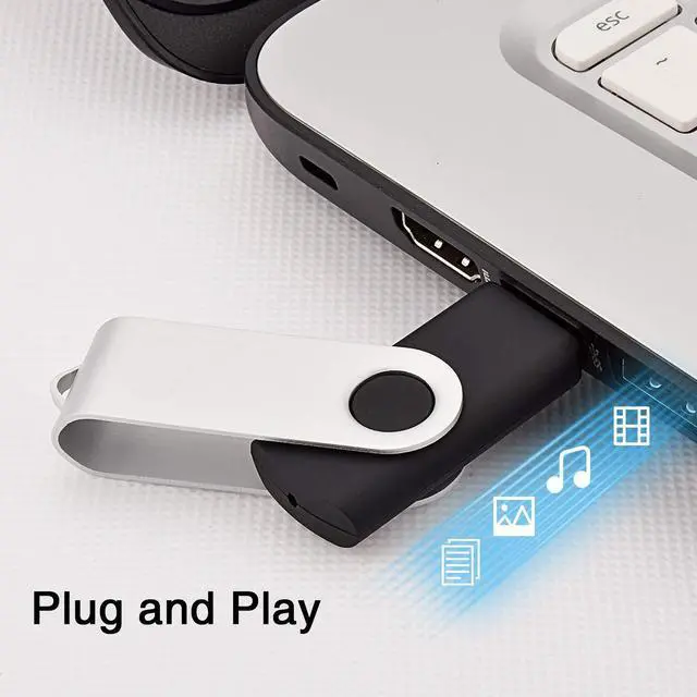 Alt view image 5 of 5 - KOOTION 50pcs 32GB USB Flash Drive 32 gb Bulk Flash Drives 50 Pack Thumb Drive Swivel Memory Stick Jump Drive Keychain Design Black