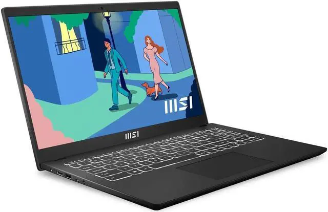Alt view image 4 of 5 - MSI Modern 15 15.6" Ultra Thin & Light Business Laptop: Intel Core i7-1255U Intel Iris Xe 16GB DDR4 512GB NVMe SSD, 180-Degree Lay-Flat, USB Type-C, MicroSD Card Reader, Win 11 Home: Black B12M-013