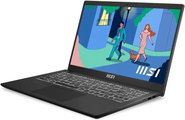 Alt view image 5 of 5 - MSI Modern 15 15.6" Ultra Thin & Light Business Laptop: Intel Core i7-1255U Intel Iris Xe 16GB DDR4 512GB NVMe SSD, 180-Degree Lay-Flat, USB Type-C, MicroSD Card Reader, Win 11 Home: Black B12M-013